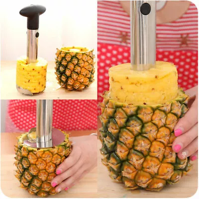 Stainless Steel Pineapple Corer Slicer Kitchen Fruit Easy Peeler Cutter Gadget • $6.95