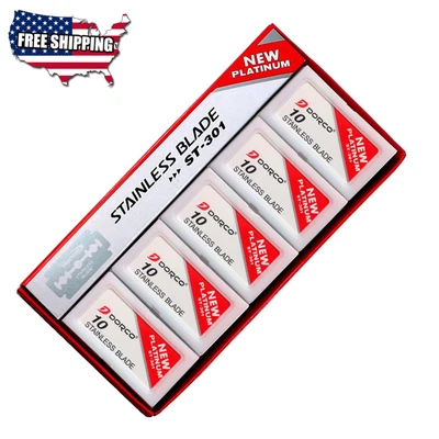 $9.99 • Buy 100 Dorco ST301 Double Edge Razor Blades Stainless Blades FREE SHIPPING USA
