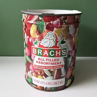 $45.99 • Buy Vintage Brach's Holiday Christmas Tin Can With Santa 