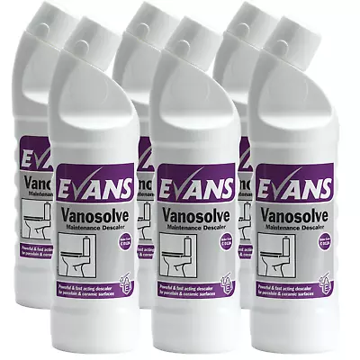 £36.49 • Buy 6 X Evans Vanosolve Toilet Maintenance Cleaner And Descaler 1 Litre Bottles