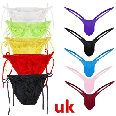 UK Sexy Mens Stretch G-string Micro Thong Bulge Pouch Briefs Bikini Underwear • £7.75