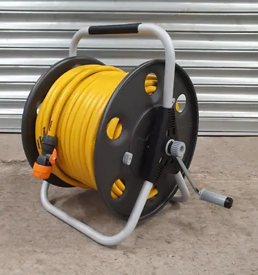 Claber 40 Metal Hose Reel With 50-mtr 12mm Hydrosure Flexible Hose Tap Coupler • £89.99