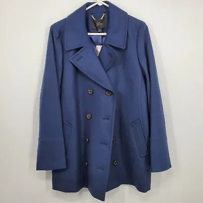 Women's J. Crew Double Serge Wool Pea Coat Peacoat Size 16 NEW Navy • $149