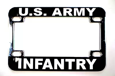 License Plate Frame Solid Polished Chromed Metal-U.S. ARMY/INFANTRY #3265WB • $19.95