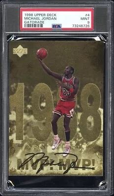 1998 Upper Deck Gatorade Jumbo #4 MICHAEL JORDAN PSA 9 Chicago Bulls MINT • $59.99