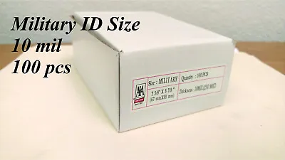 $12.95 • Buy Military ID 10 Mil 100 Pieces FREE SHIPPING In US Laminating Pouches Thermal 