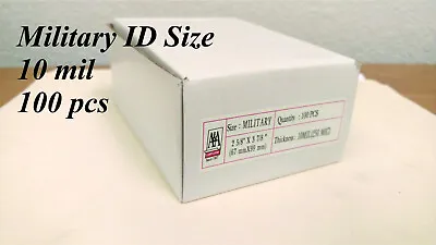 Military ID 10 Mil 100 Pieces FREE SHIPPING In US Laminating Pouches Thermal  • $12.95