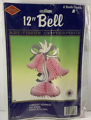 Vintage Beistle Co Honeycomb Paper 12  Bell Art Tissue Centerpiece Shower • $19.99