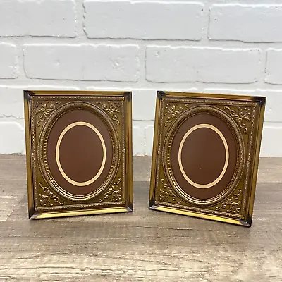 Lot Of 2 Gold Vintage Frame Ornate Victorian Style Repousse Scroll Oval Photo • $32.95