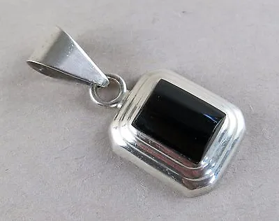 Sterling Silver Black Onyx Pendant Mexico 11.4g [2415] • $39.95