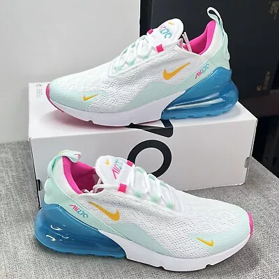 Nike Air Max 270 Pastel White Blue New Women's Size 8 • $139.46