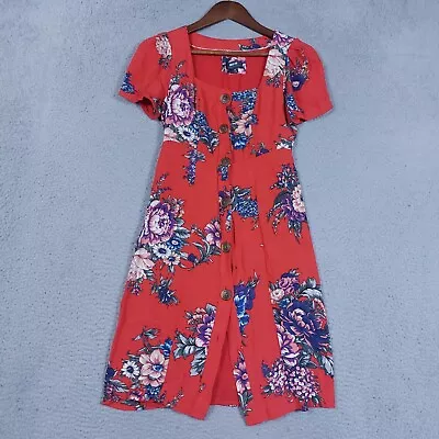 Anthropologie Maeve Dress Women 4 Floral Caldwell Sheath Boho Prairie Cottage • $29.99