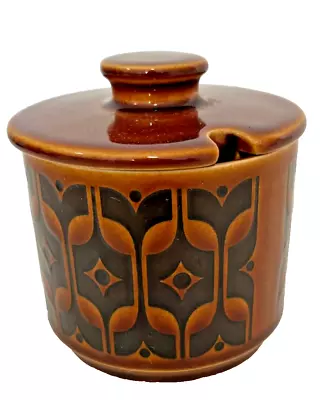 Hornsea Pottery Heirloom Lidded Sugar Bowl / Sauce Or Jam Jar In Brown 1970s • £9.99