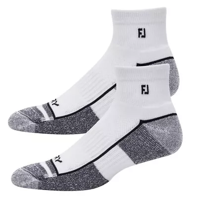 (2) PAIRS Of New FootJoy Mens ProDry QUARTER (1/4) Golf Socks WHITE Size 7-12 • $19.99