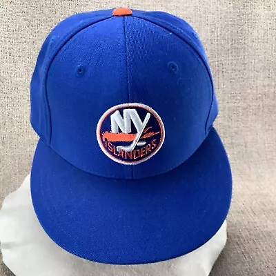 New York Islanders Mitchell & Ness NHL Flat Brim Fitted 7 ⅜  Cap Orange Blue • $19.99