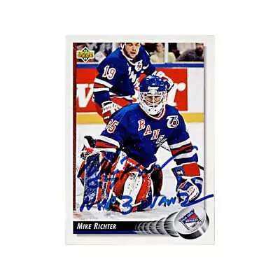 1992-93 Upper Deck Mike Richter Autograph W/  G7 NYR 3 - VAN 2  Inscription (CX) • $60