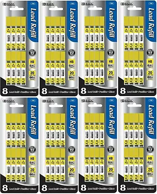 8-Pack 0.9mm/60mm Lead Refills Mechanical Pencil HB BOLD #2 [64x Tubes Of 20] • $22.99