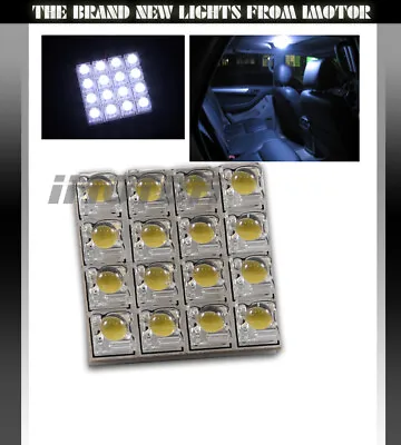 Hi Power 16 LED BA9S/194/168/T10 Adapter Dome Map Trunk Courtesy Lights White • $7.59