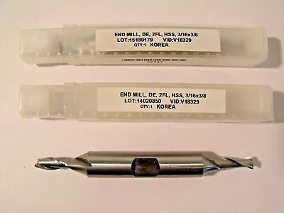 (2) NIB MSC Value Collection 27747 ϕ3/16  Double Ended End Mills:  2FL HSS • $25