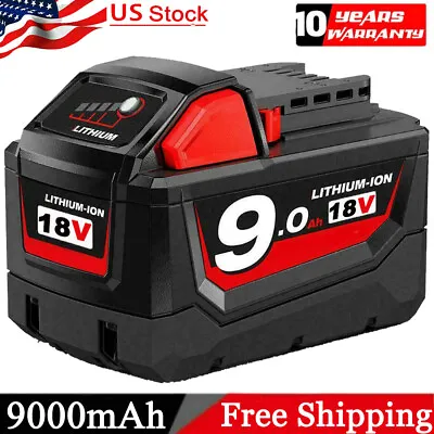 9.0Ah For-Milwaukee 18 Volt M18 XC Lithium High Output HD12.0 48-11-1890 Battery • $31.49