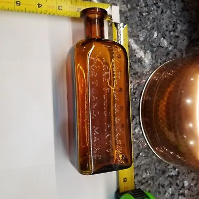 Antique Amber Schlotterbeck & Foss Co (One Fluid Pint) Portland Maine Bottle • $19.99