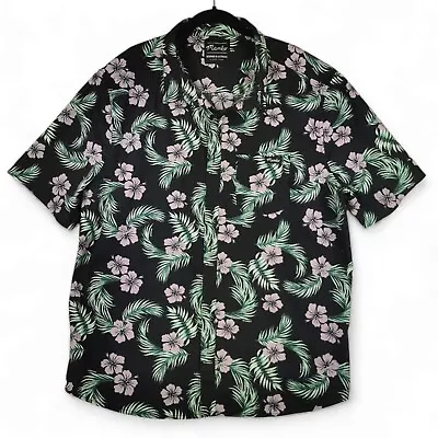 Mambo Men's Shirt Short Sleeve Button Up Black Hawaiian Floral Size 3XL Cotton • $29.95