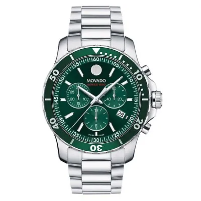 Movado 2600179 Series 800 Swiss Men's Green Dial Chronograph Watch Box & Papers • $995