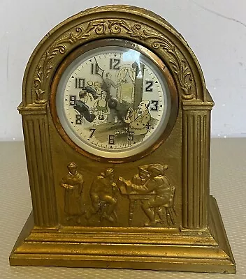Vintage United Electric Clock Corp Brooklyn Animated Bartender Drinkers 9.5  • $69.95