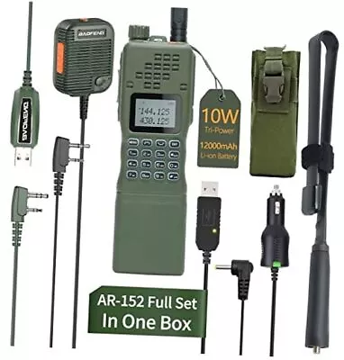 AR-152 10W Powerful Ham Radio Military Grade Long Range Two Way Green Full Set • $172.44