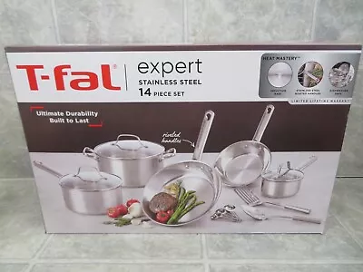 T-fal Performa Stainless Steel Cookware 14pc Set Silver • $79.95