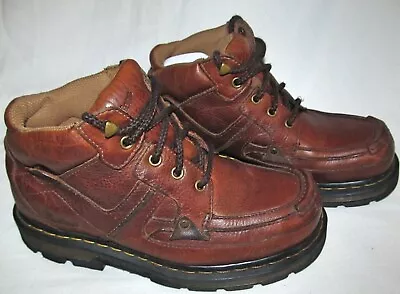 Dr Martens Vintage Brown Leather Chunky Lace Up Boots Mens Size 9 Womens 10 • $49.80