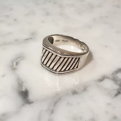 Sterling Silver Modernist Band Ring Avon RJ Graziano Sz 12.25 Marked AVON RJ 925 • $58