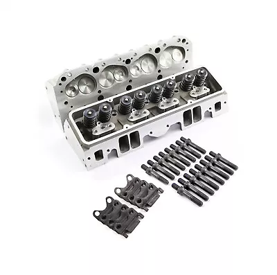 SBC Chevy 350 Complete Angle Aluminum Cylinder Heads 190cc 64 Studs Guide Plates • $731.58