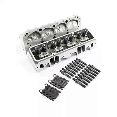 SBC Chevy 350 Complete Straight Aluminum Cylinder Heads 190cc 64 Studs G Plates • $721.05