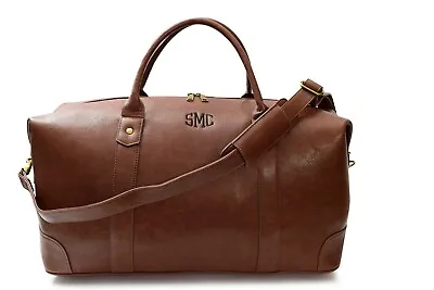 £42 • Buy Overnight Weekend Holdall Personalised Travel Bag Carry-on Leather Duffle Bag
