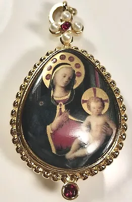 The Vatican Library Collection Vintage Goldtone Madonna And Child Pendant (c735a • $59.99