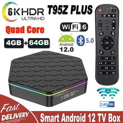 Android 12.0 Smart TV Box 6K 3D Quad Core HD 2.4G/5G WIFI BT Media Stream Player • $42.99