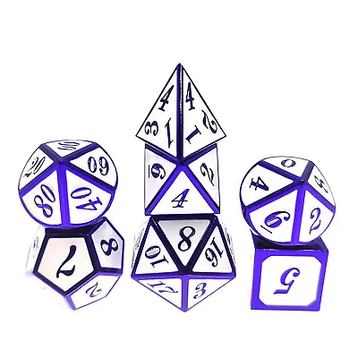 Seven Seas Pirates Imperial Hero Dice Set With Pouch - White / Blue - Metal • $13.92