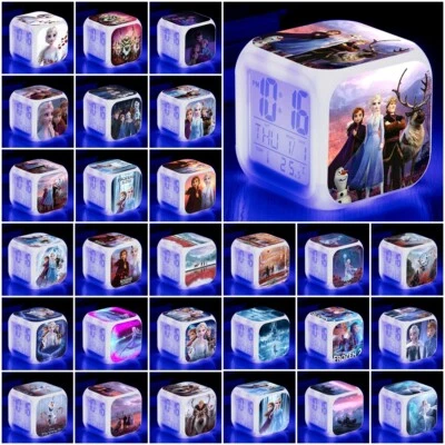 $11.99 • Buy Frozens LED Digital Alarm Clock Color Changing Night Light Cube Clock Kid Gift