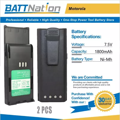 2x 7.2V 1800mAh NiMh Battery For Motorola HNN9049 HNN9049A HNN9049AR P1225 • $40.45