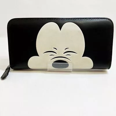 COACH X DISNEY Collaboration Mickey Mouse Big Smile Face Zip Wallet F54000 • $185.99