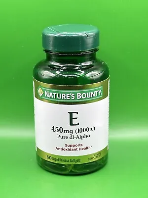 Natures Bounty Vitamin E 1000IU 60ct Softgels Exp06/2026 • $14.95