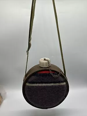 Vintage Western Style 2 Quart Wool Flannel Water Canteen Camping Boy Scout • $13.99