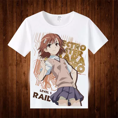 Anime A Certain Scientific Railgun Misaka Mikoto Cosplay Short Sleeve T-shirt#P2 • $25.99