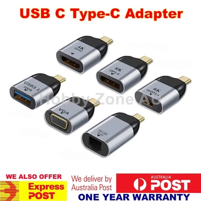 $12.85 • Buy USB C Type C To HDMI VGA Mini DP Video Converter 8k60hz Gigabit Ethernet Adapter