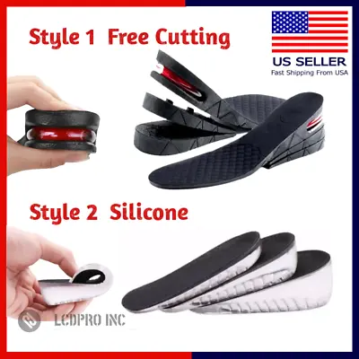$7.46 • Buy Gel Shoe Insole Invisible Height Increase Heel Lift Taller Insert Pad Silicone