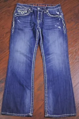 Rock Revival Shane Boot Cut Jeans Blue Men's 34x33 • $0.99