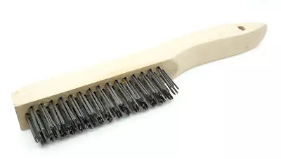 10  Wire Scratch Brush With Wood Shoe Handle - Carbon Steel • $4.99