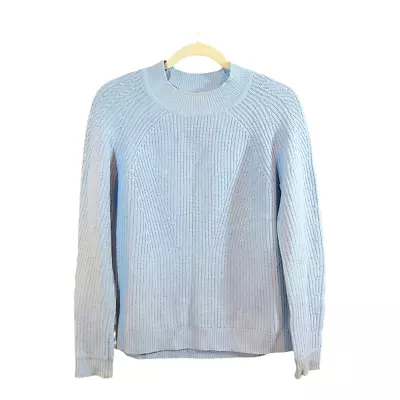 Vince Blue Directional Ribbed Crewneck Wool & Cashmere Blend Sweater Women's XS • $16.79