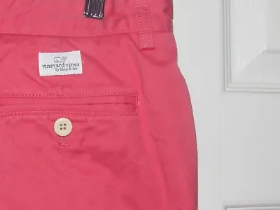 VINEYARD VINES Mens 30 X 30 Pink Pants Chinos Flat Front Cotton Excellent • $14.99